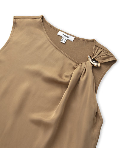 Mixed Blouse with Buckle