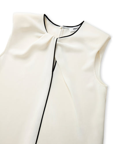 Contrast Piping Blouse