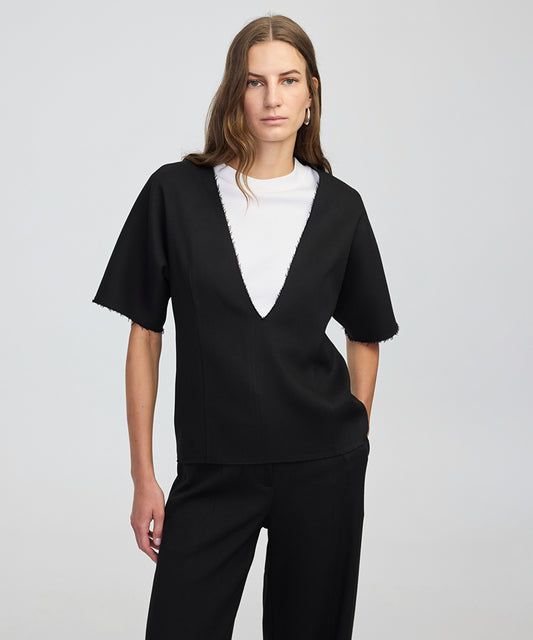 Color-Block Layered Blouse