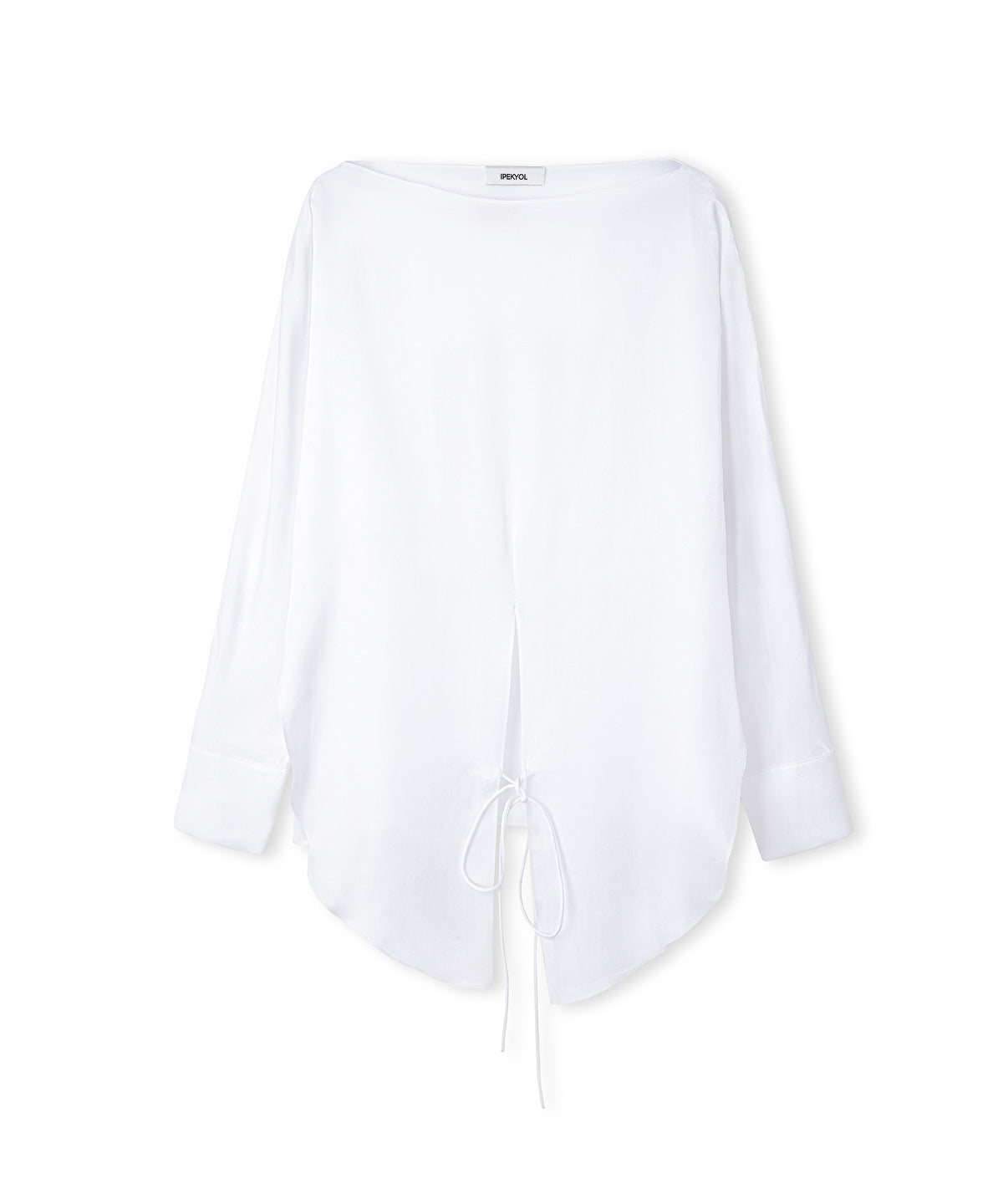 Satin-Effect Wrap Blouse