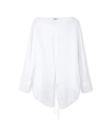 Satin-Effect Wrap Blouse