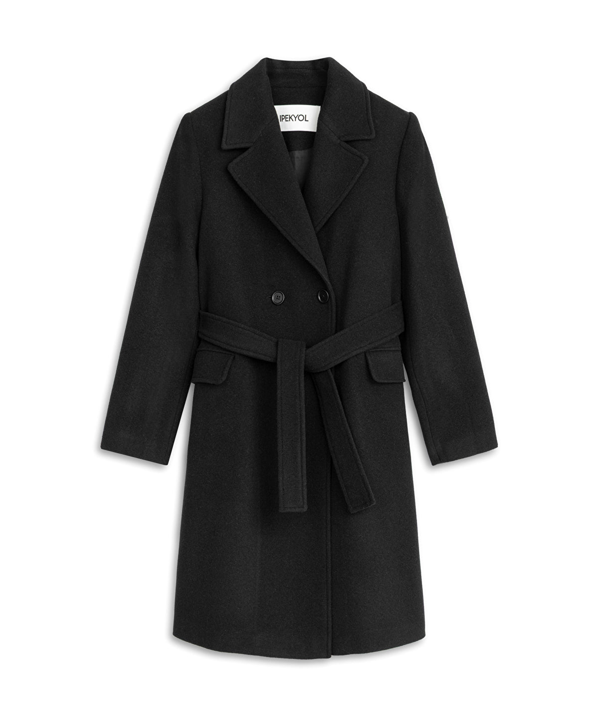 Double-Breasted Coat with Belt