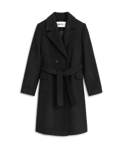 Double-Breasted Coat with Belt