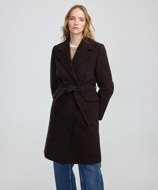 Double-Breasted Coat with Belt