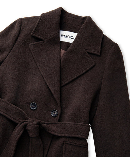 Double-Breasted Coat with Belt