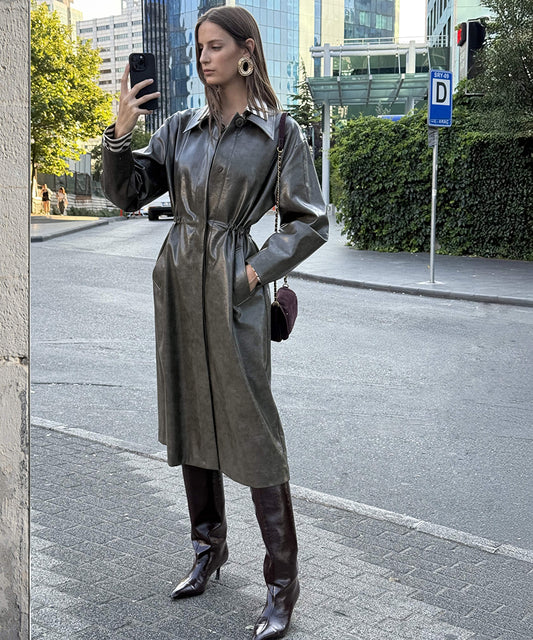 Leather-Effect Coat