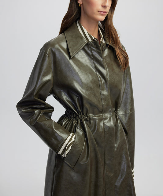 Leather-Effect Coat