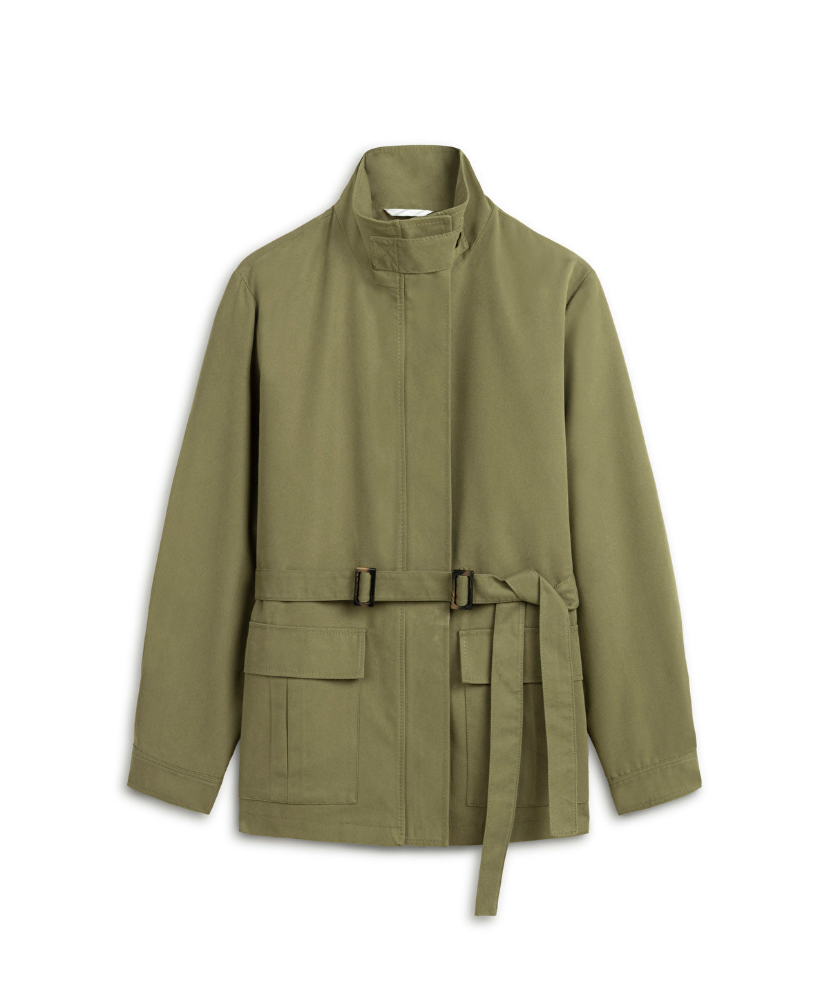 Double-Buckle Belted Coat