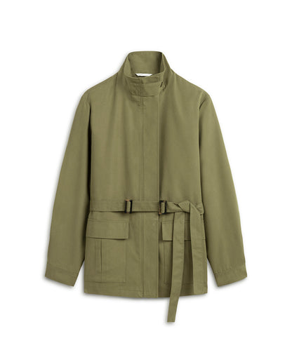 Double-Buckle Belted Coat