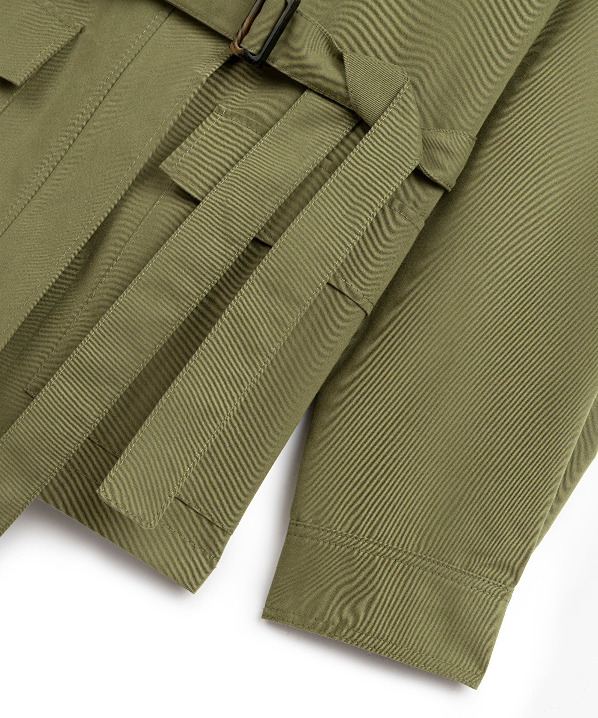 Zoomed Double-Buckle Belted Coat