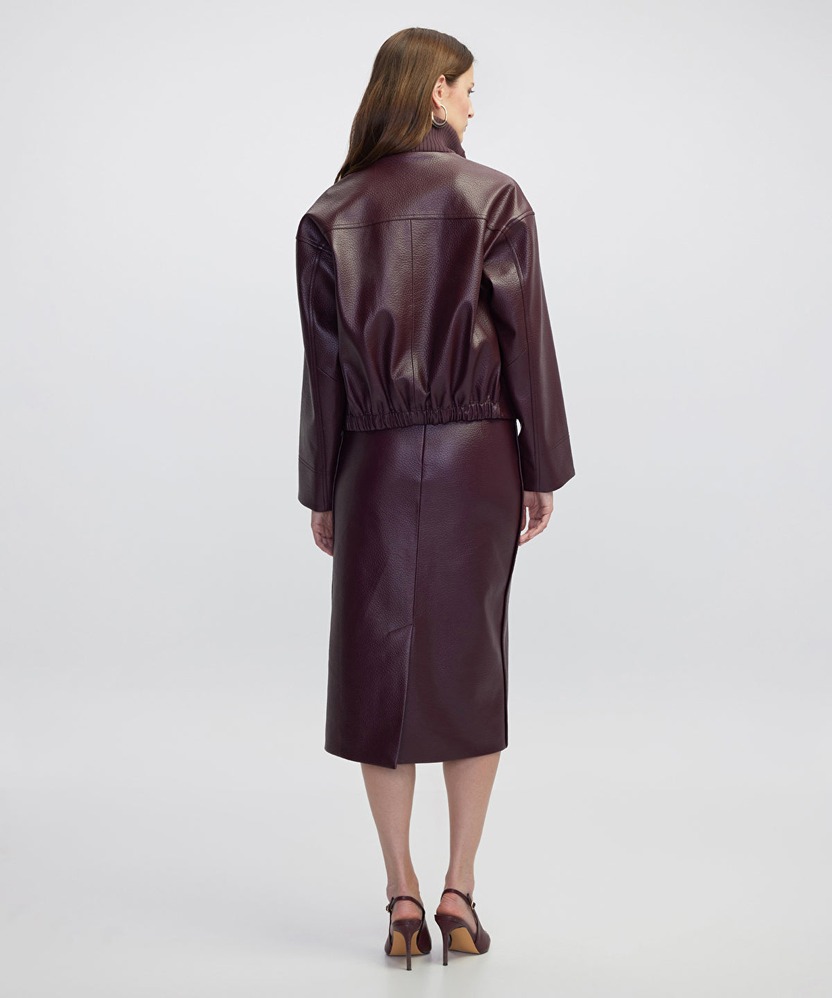 Zoomed Leather-Effect Coat
