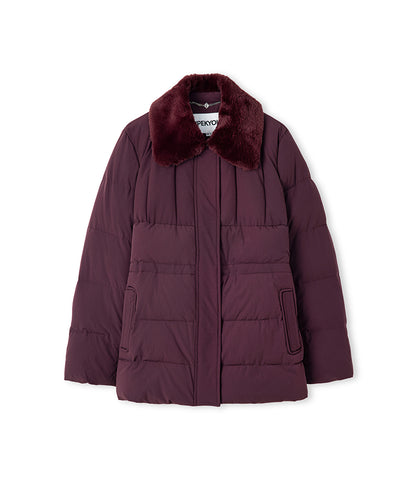 Quilted Puffer with Faux Fur Collar