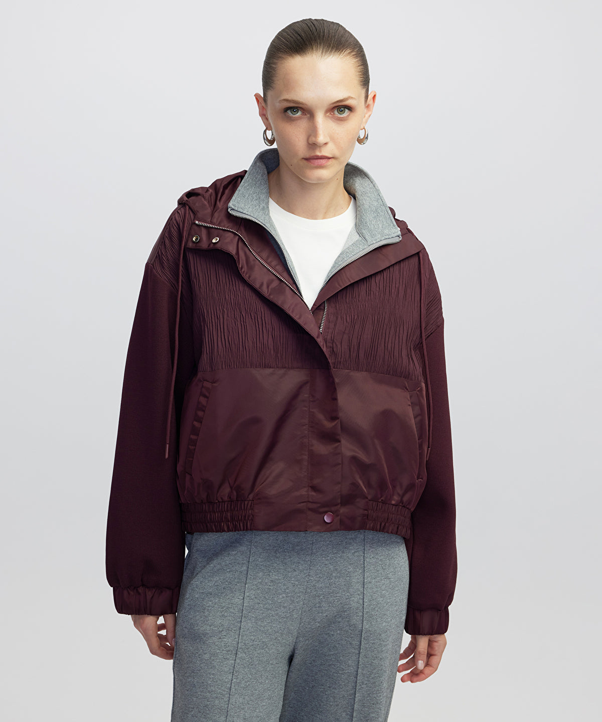 Zoomed Mixed Media Coat