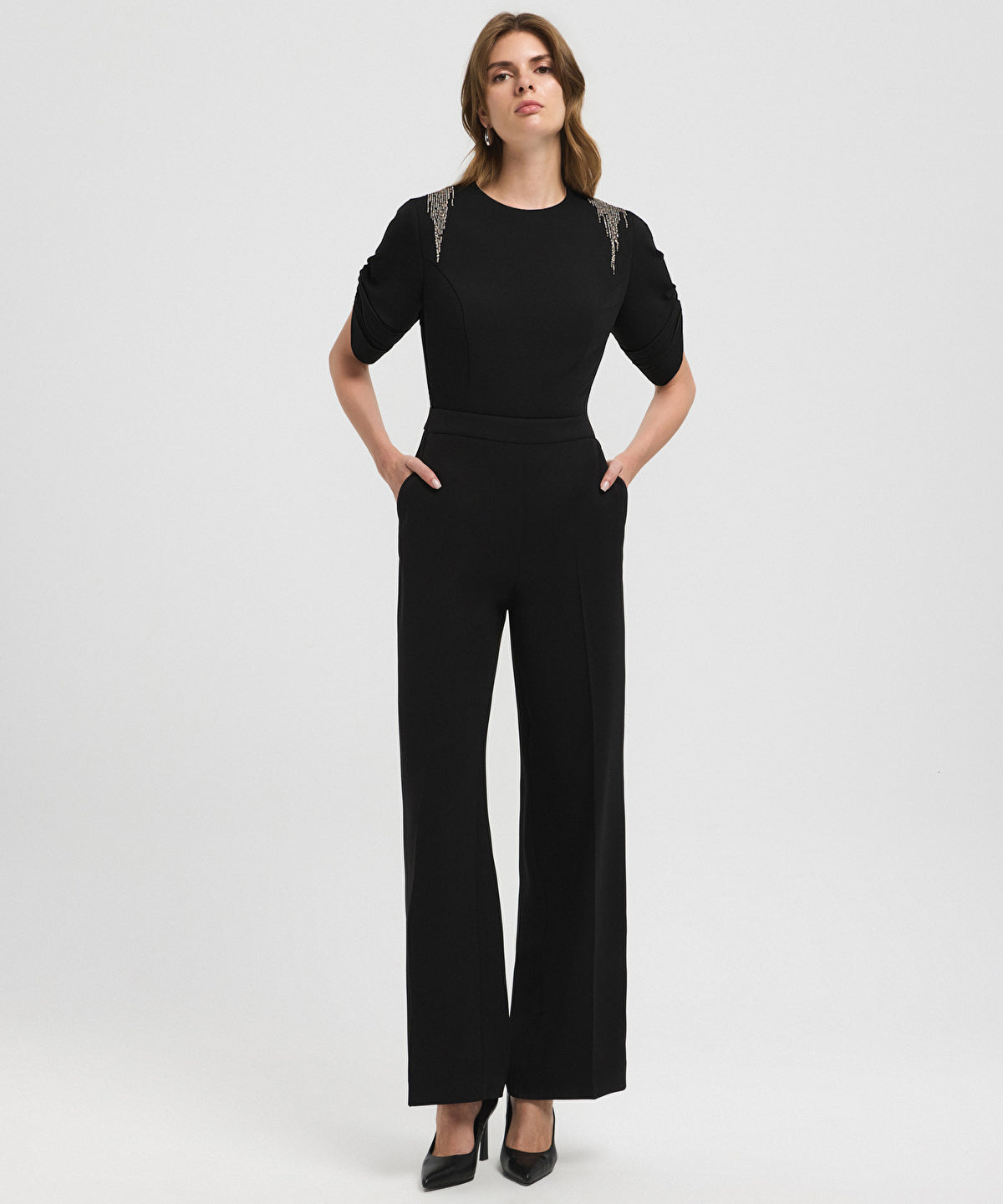 Color-Block Embellished Jumpsuit