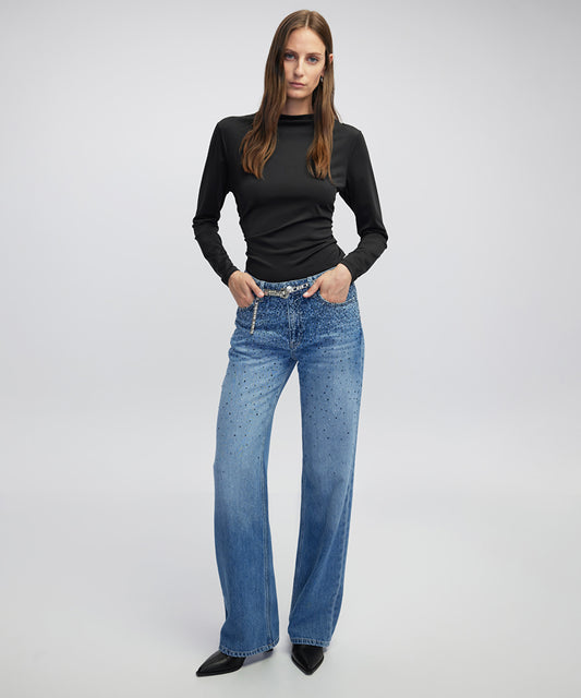 Rhinestone Embellished Jeans
