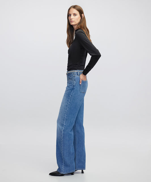 Rhinestone Embellished Jeans
