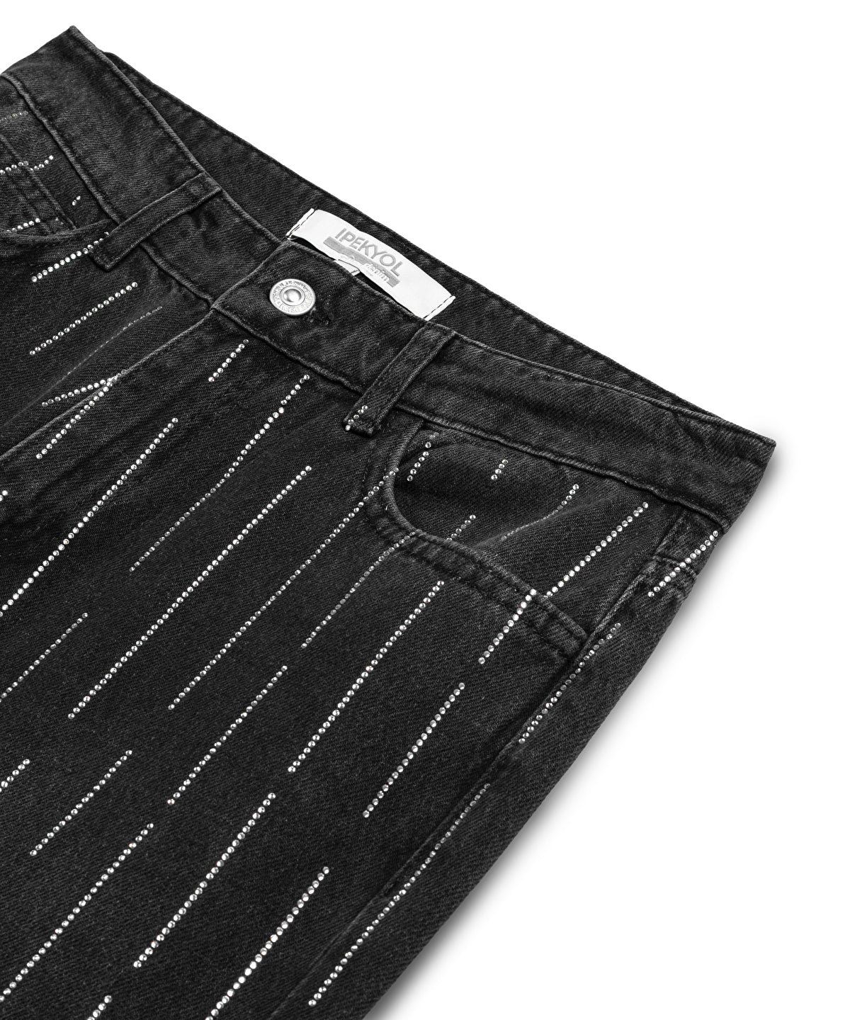 Zoomed Embellished Wide-Leg Jeans