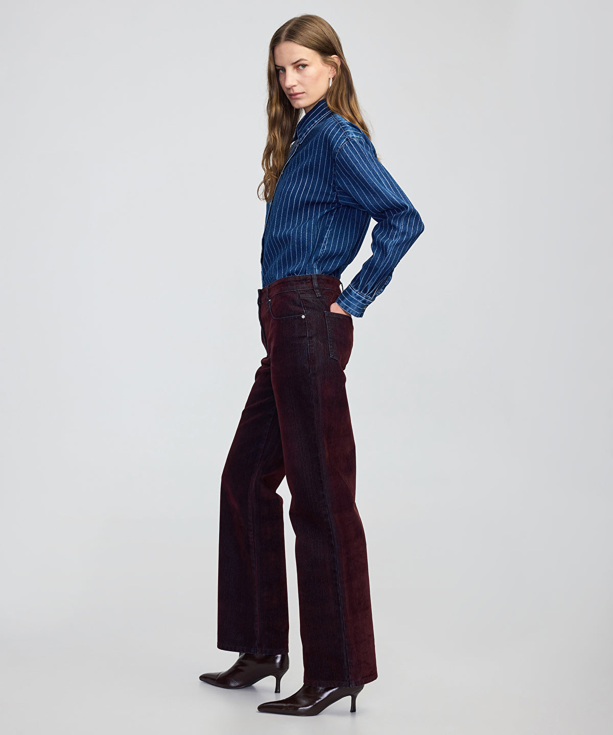 Flocked Wide-Leg Jeans