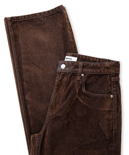 Flocked Wide-Leg Jeans