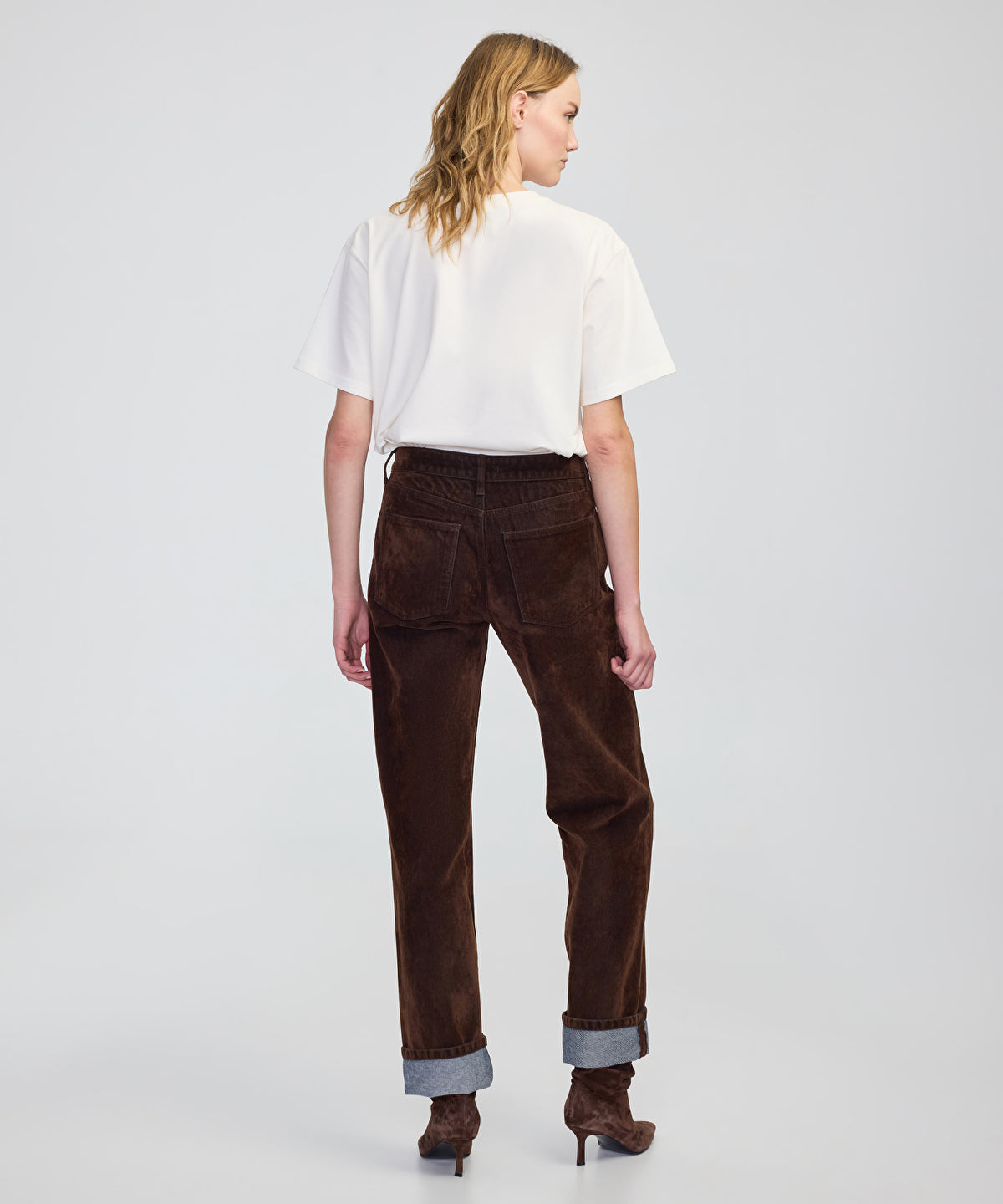 Zoomed Flocked Wide-Leg Jeans