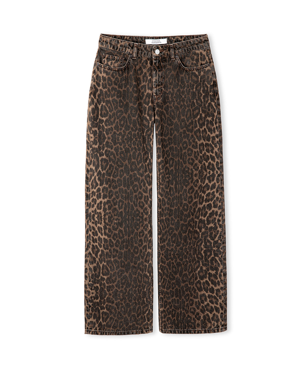 Zoomed Animal Print Palazzo Jeans