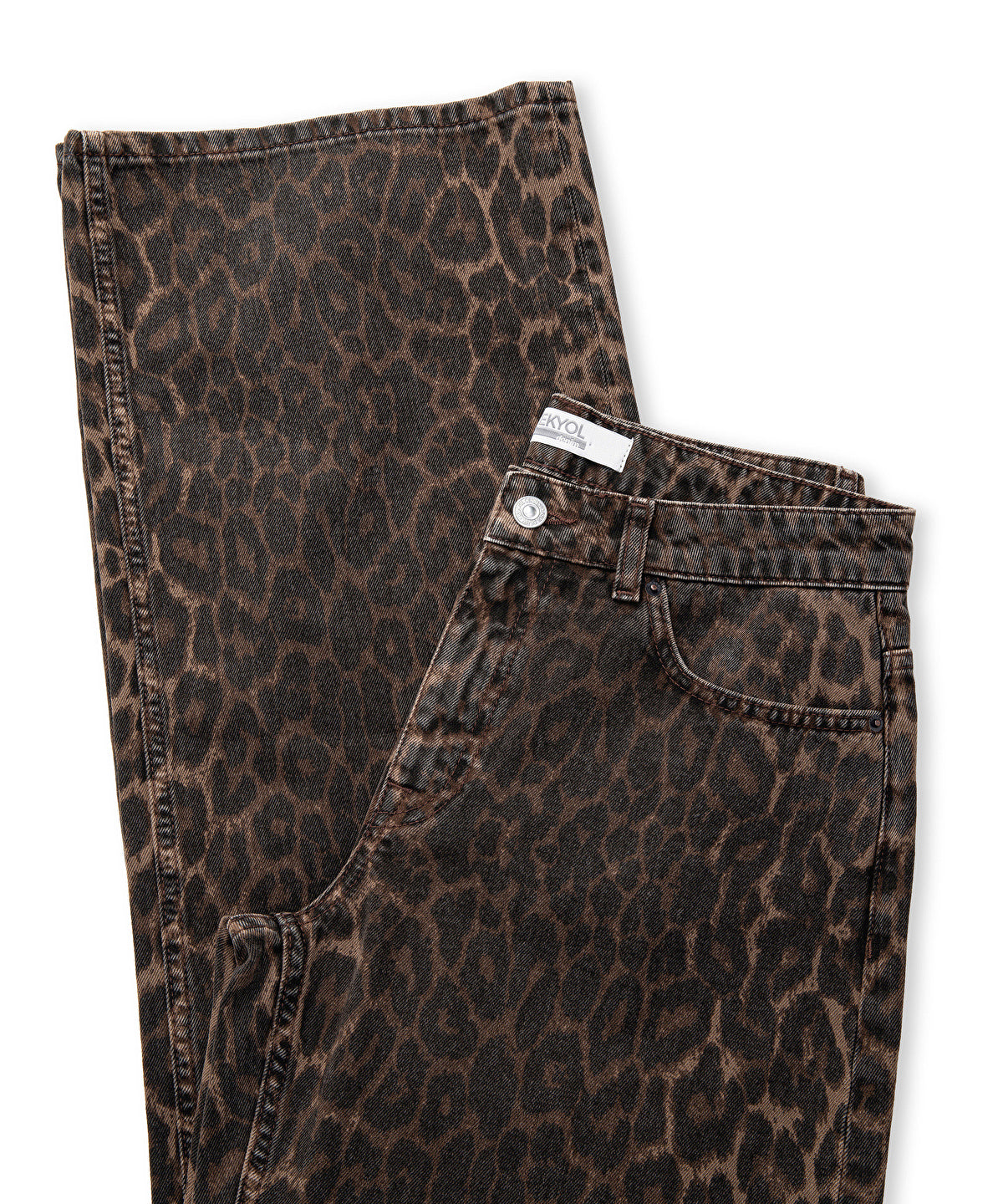 Zoomed Animal Print Palazzo Jeans