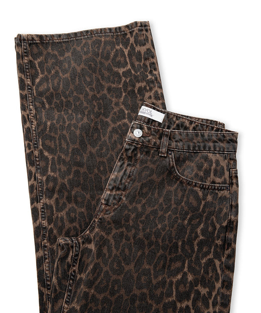Animal Print Palazzo Jeans