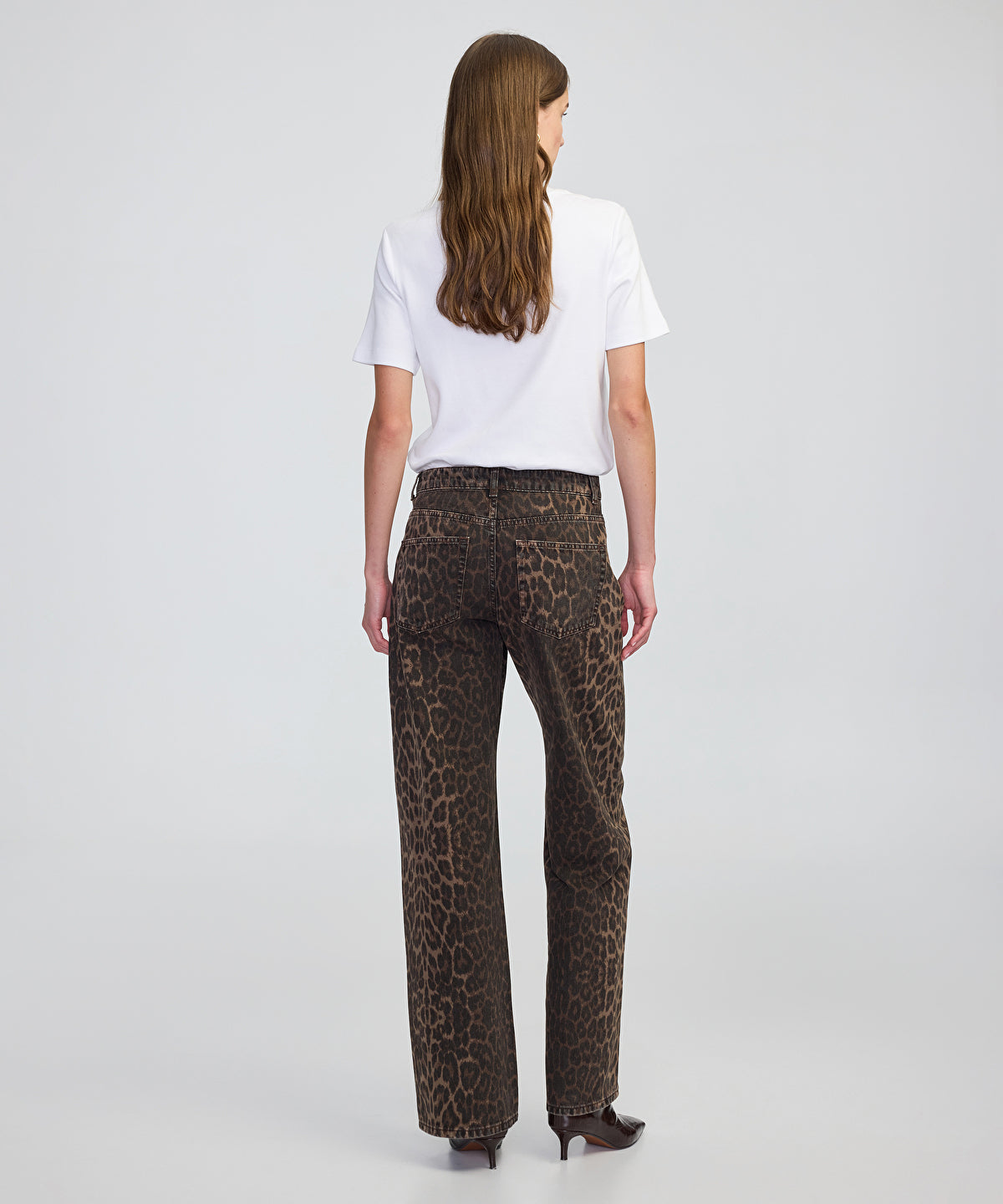 Zoomed Animal Print Palazzo Jeans