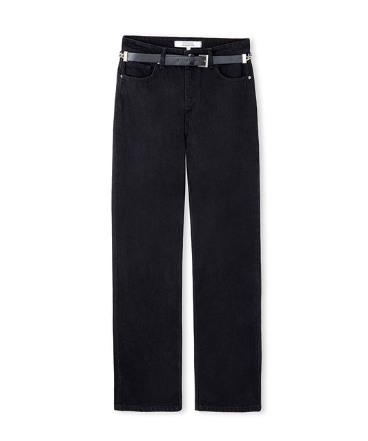 Belted Wide-Leg Jeans