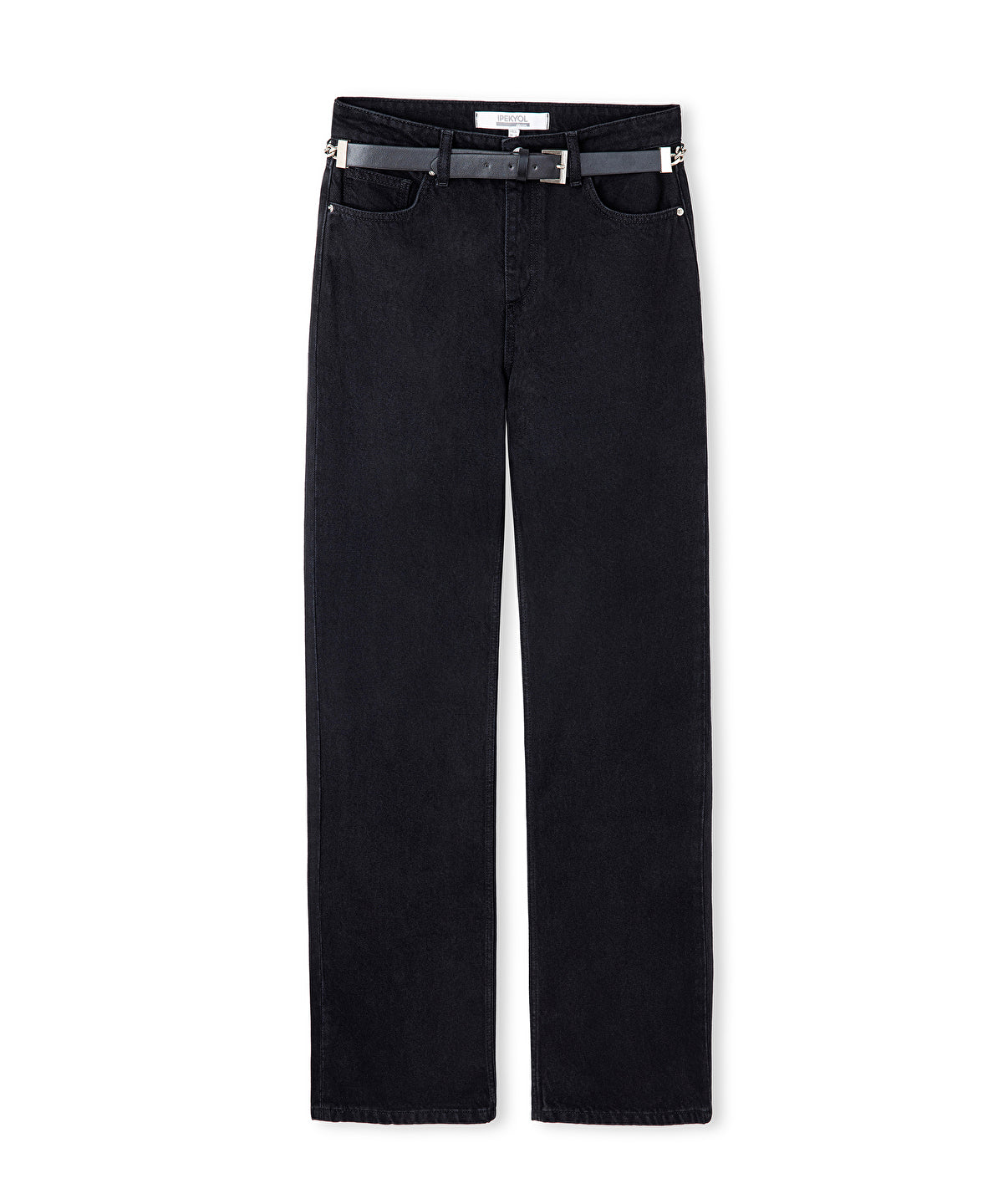 Zoomed Belted Wide-Leg Jeans