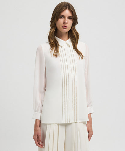 Shirt with Embellished Placket 