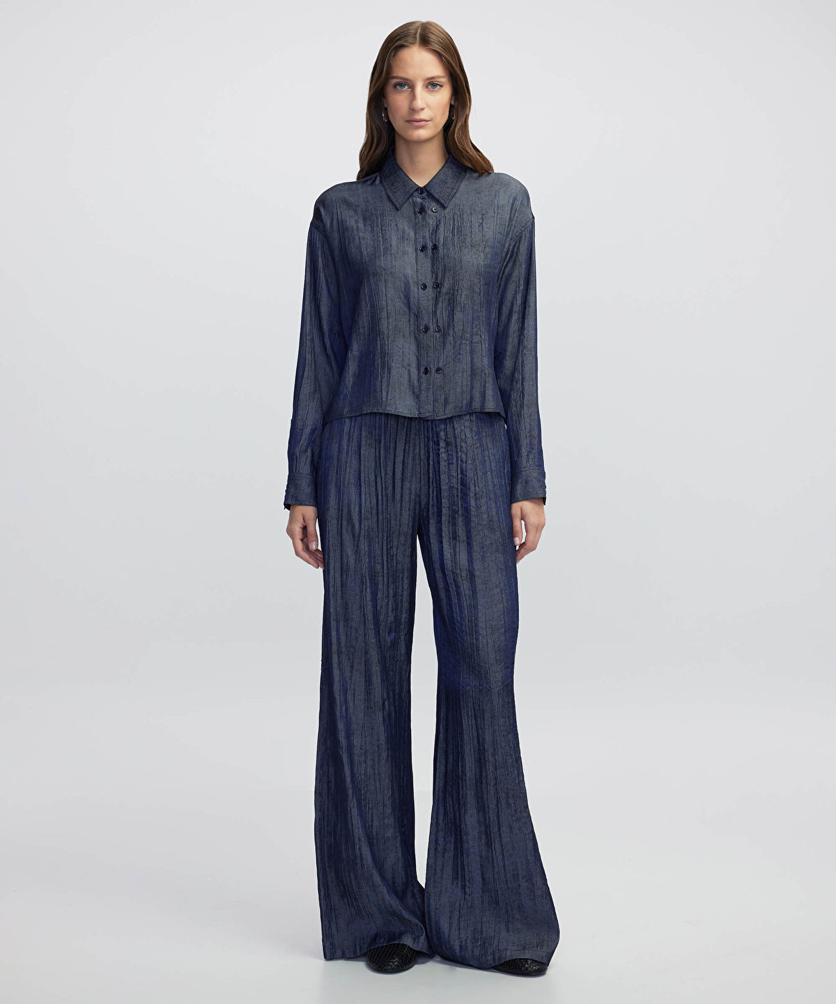 Textured Shirt with Double Placket