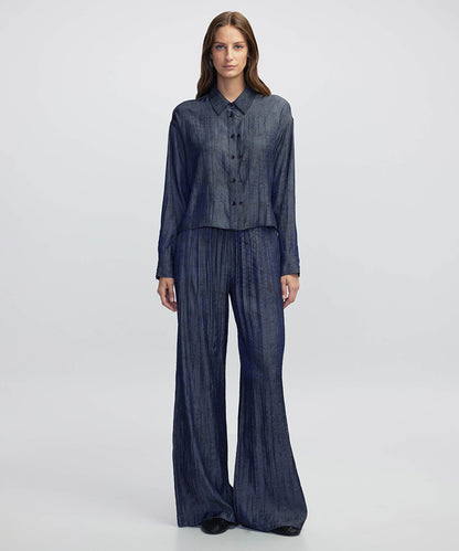 Textured Shirt with Double Placket