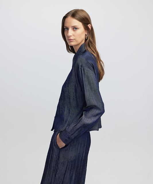 Textured Shirt with Double Placket