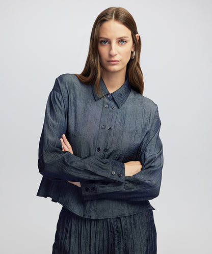 Textured Shirt with Double Placket