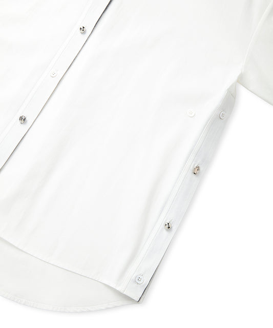 Poplin Shirt with Mixed Buttons