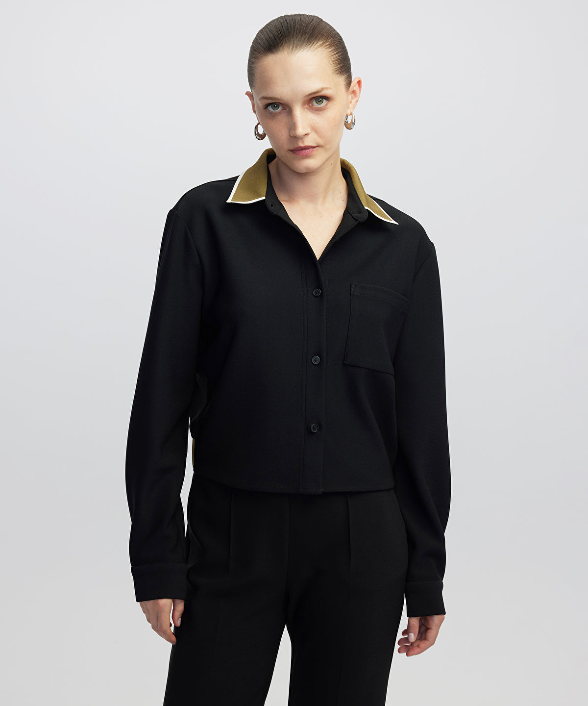 Contrast Collar Shirt