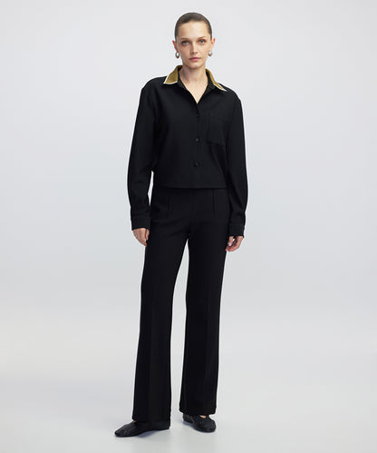 Contrast Collar Shirt