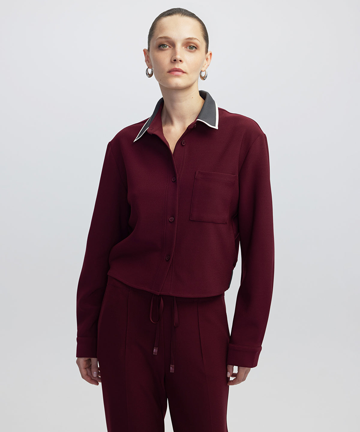 Contrast Collar Shirt