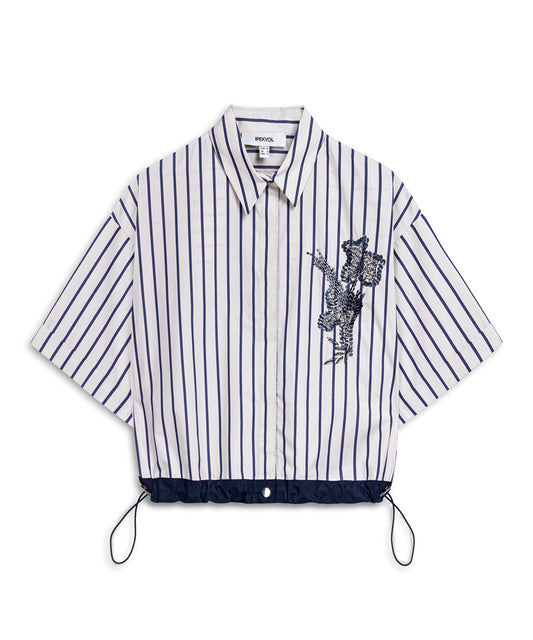 Embroidered Stripe Poplin Shirt