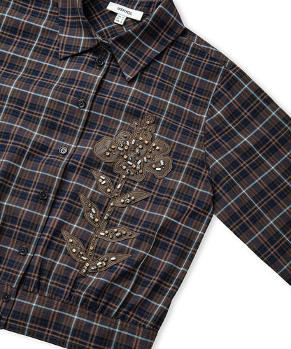 Embellished Floral Applique Shirt