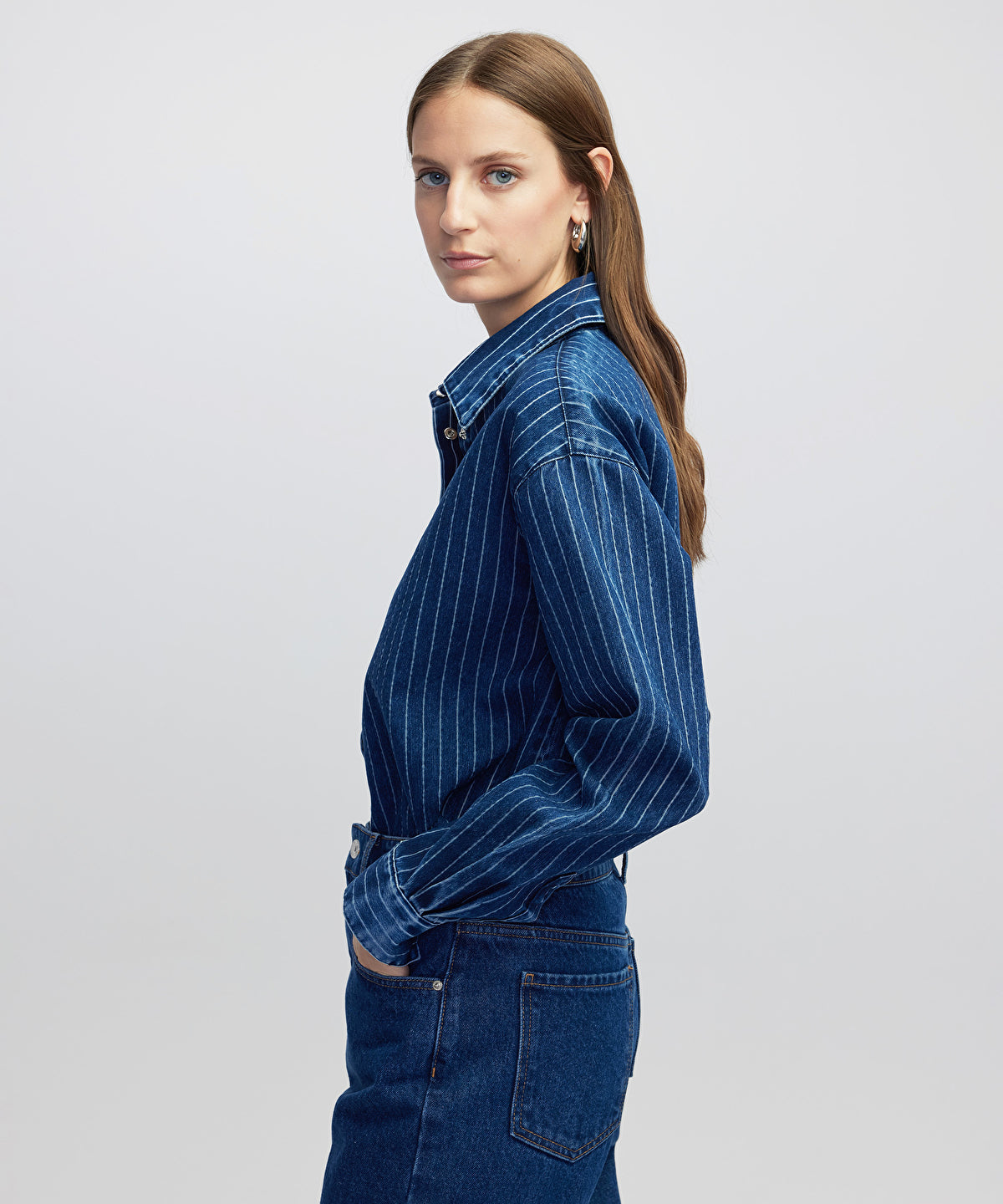 Zoomed Striped Denim Shirt