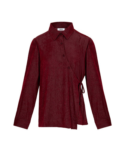 Asymmetric Tie Waist Shirt 