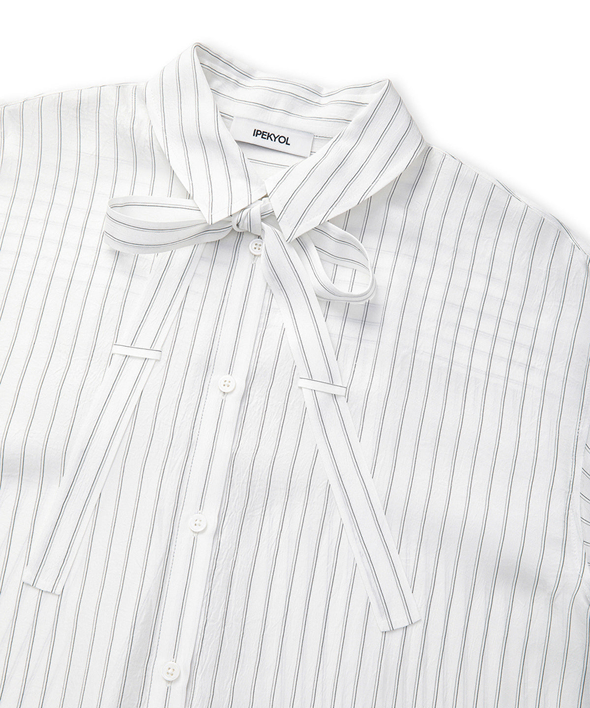 Zoomed Striped Shirt with Tie-Scarf