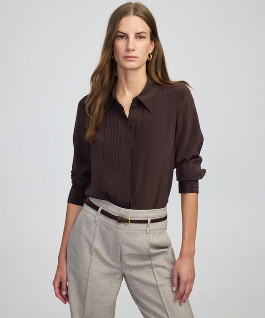 Silk Shirt with Pintucks