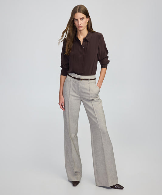 Silk Shirt with Pintucks