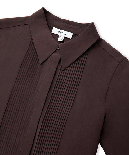 Silk Shirt with Pintucks