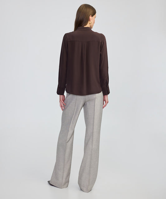 Silk Shirt with Pintucks