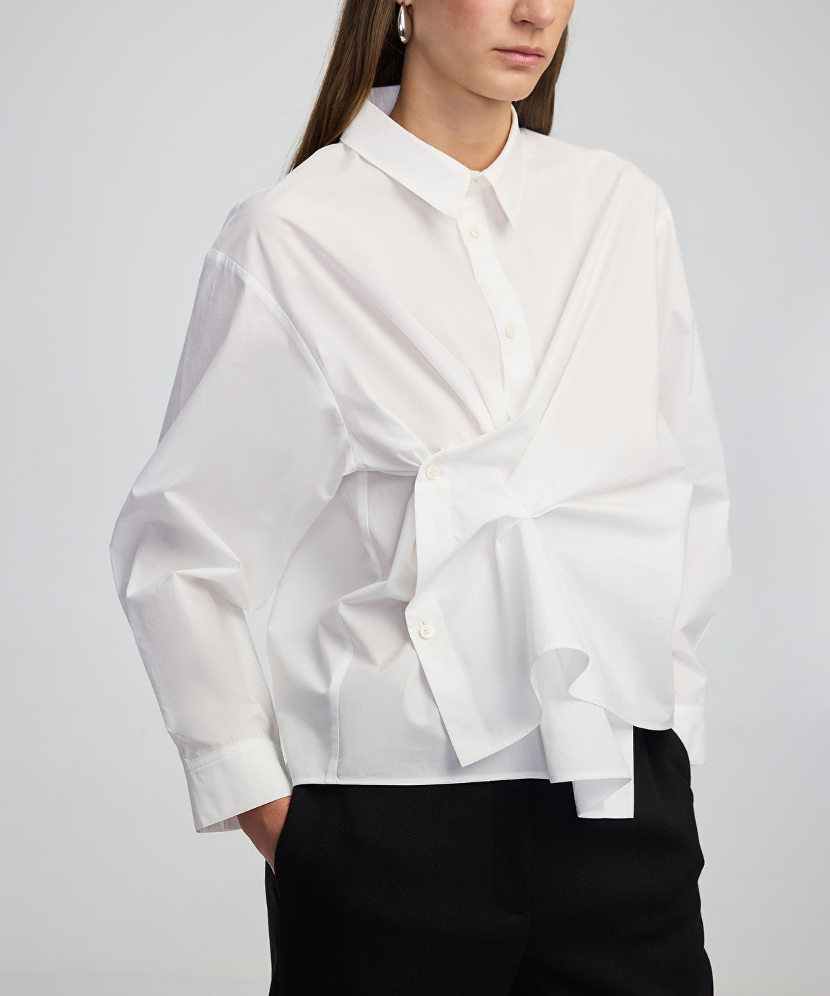 Zoomed Asymmetric Poplin Shirt