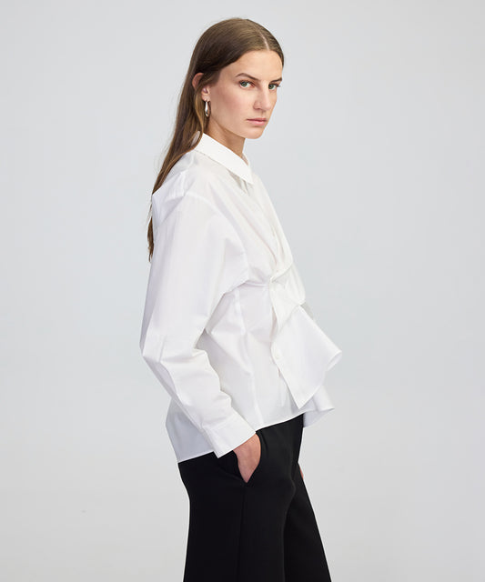 Asymmetric Poplin Shirt